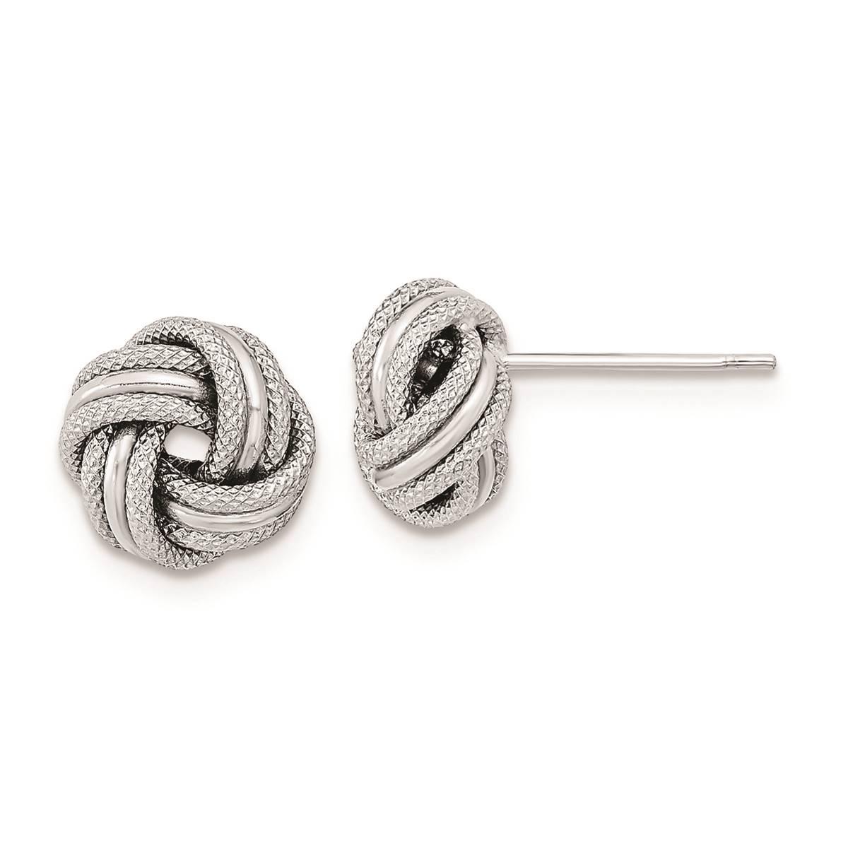 Gold Classics™ 9mm White Gold Triple Knot Stud Earrings