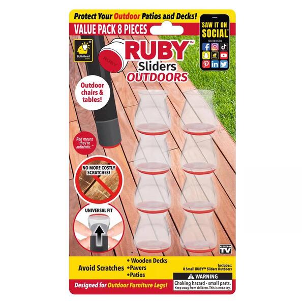 Bulb Head Ruby Outdoor Furniture Sliders - image 