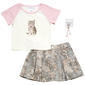 Girls (7-12) Tween Diva Cat Raglan Tee w/ Camo Skort Set - image 1