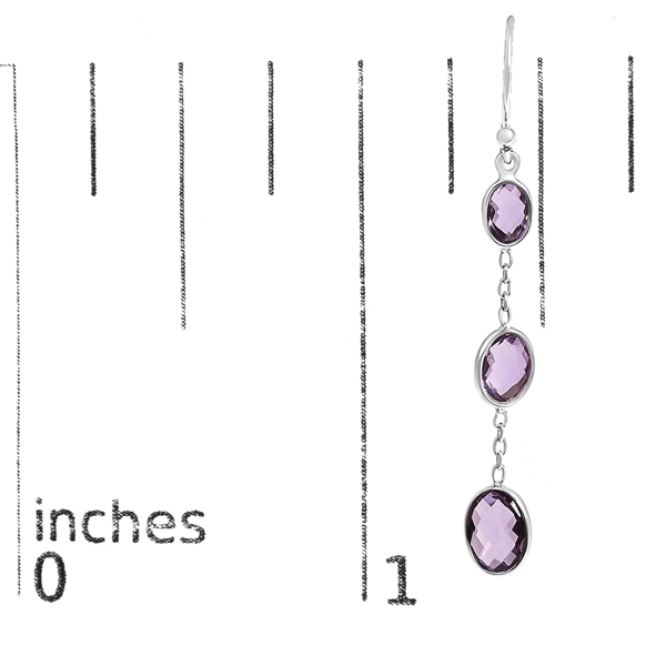 Haus of Brilliance Checkerboard Amethyst Drop & Dangle Earrings