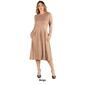 Plus Size 24/7 Comfort Apparel Long Sleeve Pleated Midi Dress - image 3
