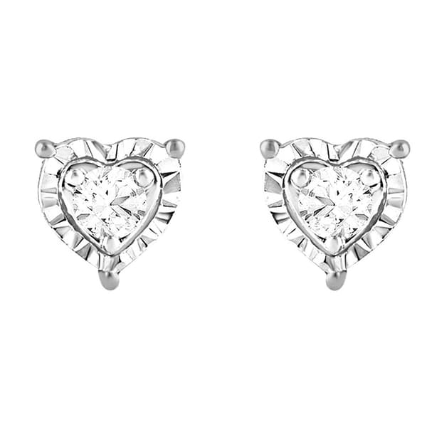 Nova Star™ White Gold Lab Grown Diamond Heart Stud Earrings