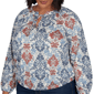 Plus Size Skye’s the Limit Urban Heirloom Tie Neck Damask Blouse - image 5