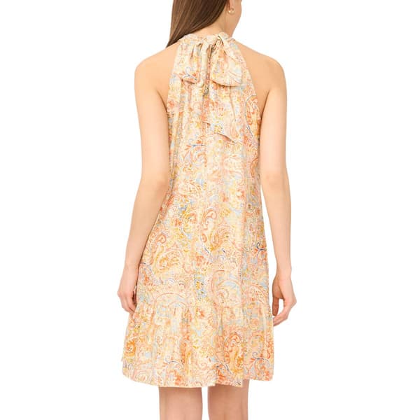 Womens MSK Sleeveless Halter Neck Paisley Challis Shift Dress