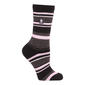 Womens Heat Holders(R) Lite Carrie Stripe Crew Socks - Black/Pink - image 1