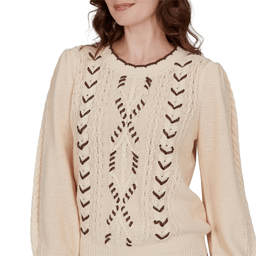 Petite Ruby Rd. English Countryside Cable Knit Sweater