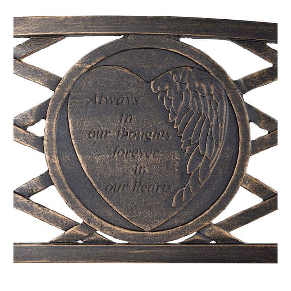 Evergreen Metal Thoughts & Hearts Garden Bench