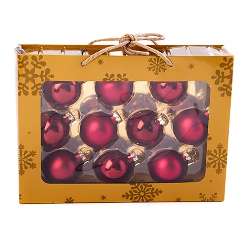 Solid 10pc. Glass Ball Ornaments - Burgundy - image 