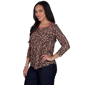 Womens Ruby Rd. Game of Luxe 3/4 Sleeve Cheetah Tee - image 3