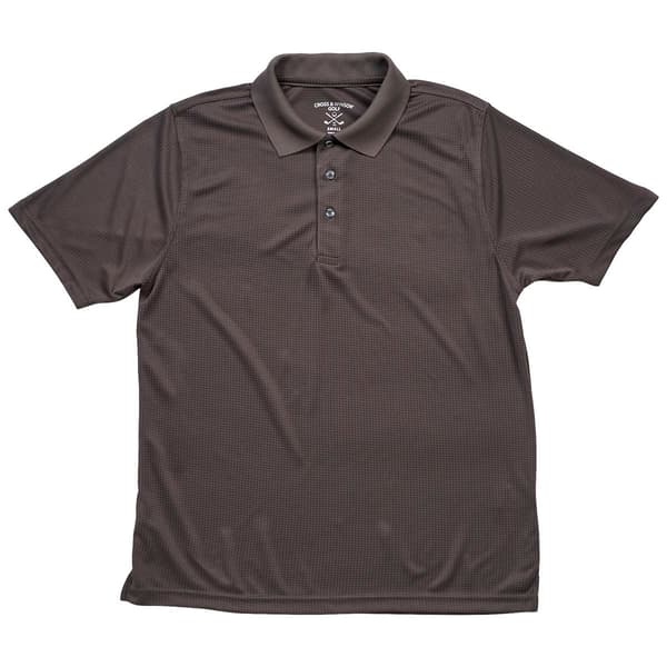 Mens Cross & Winsor&#174; Golf Solid Grid Polo
