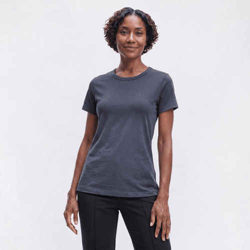 Womens Architect® Short Sleeve Ribbed Crew Neck Tee