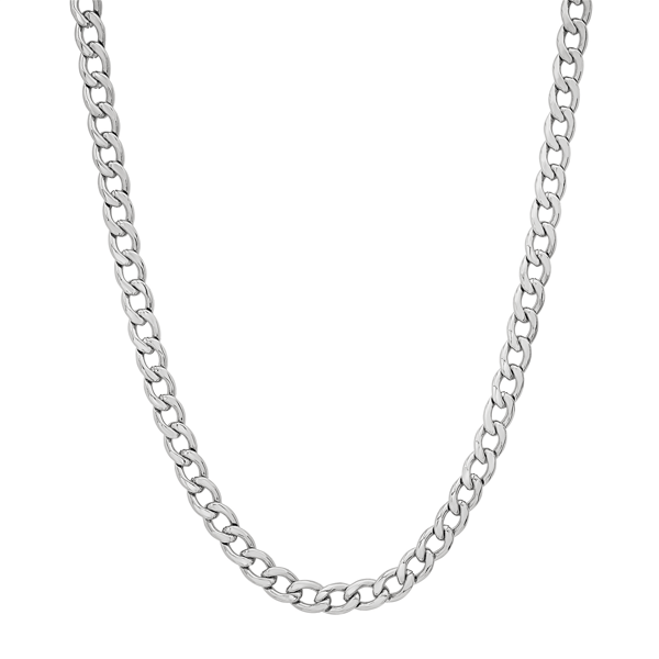 Mens Iron Saints 5mm Cuban Link Silver-Tone Necklace