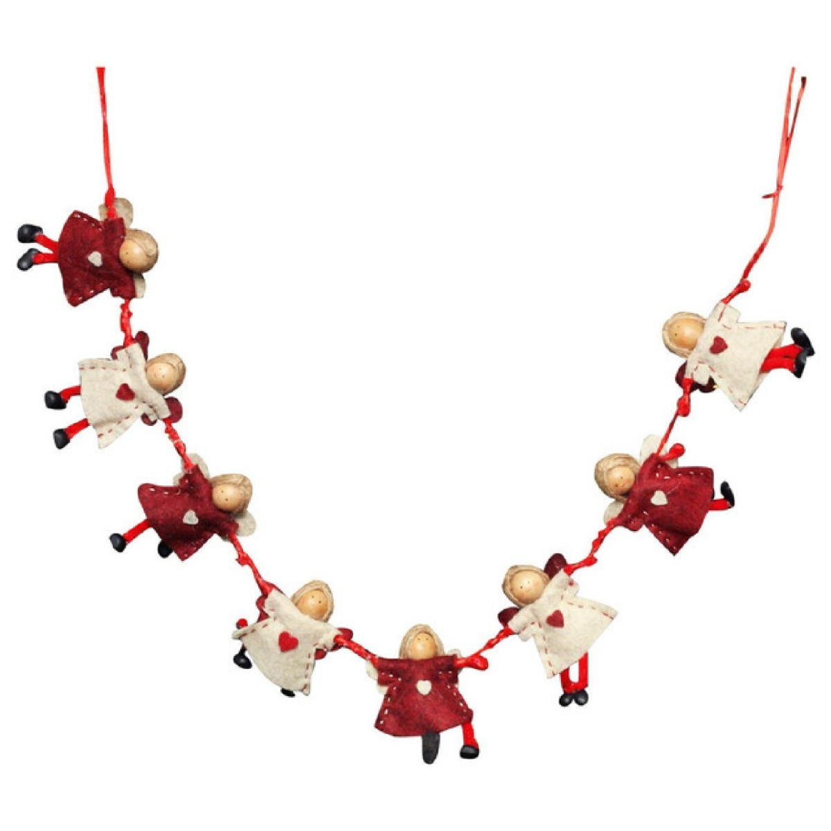 Northlight Red & Beige Angel Dolls Christmas Garland