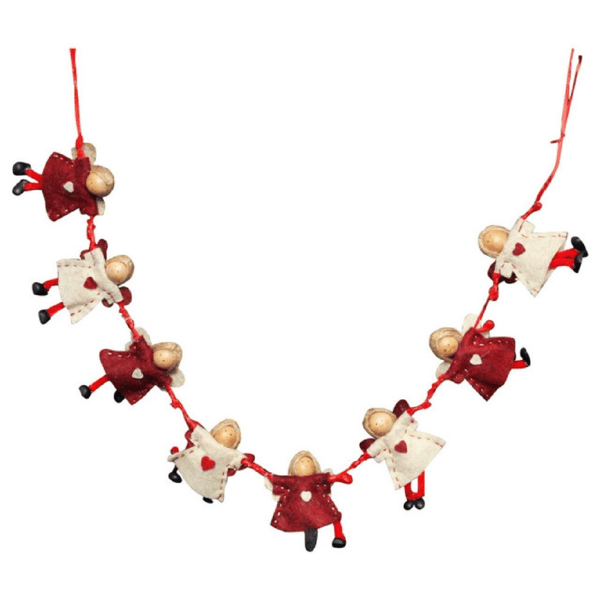 Northlight Red & Beige Angel Dolls Christmas Garland