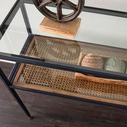 Southern Enterprises Bladeston Glass-Top Console Table