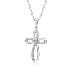 Nova Star(R) 1/10cttw. Lab Grown Diamond Ribbon Cross Pendant