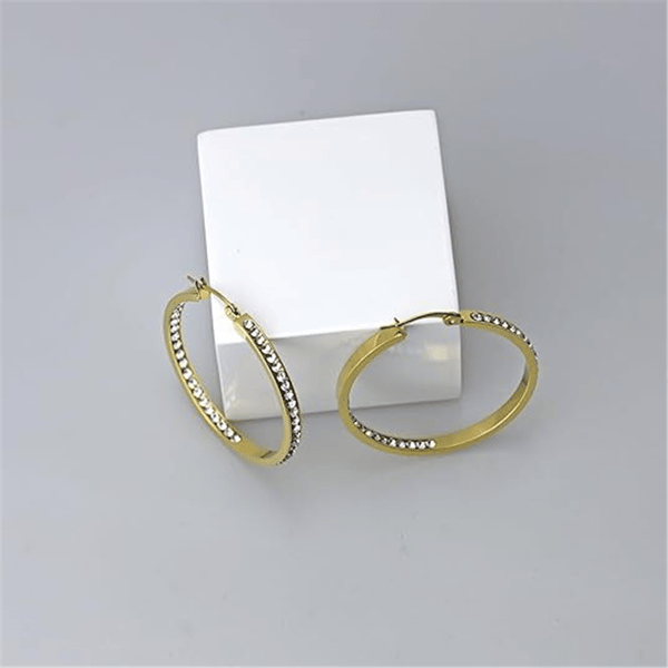 Saffron 18kt. Gold Plating Inside Out 40mm Hoop Earrings