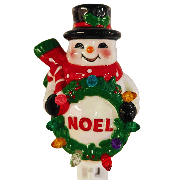 Santa''s Workshop 6in. Noel Snowman Night Light - image 