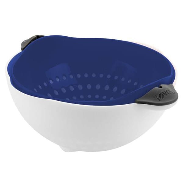 Tovolo 1.5qt. Deep Indigo Soak & Strain Colander - image 