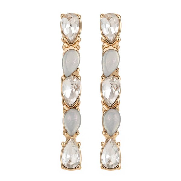 Roman Gold-Tone Glass X Drop Dangle Earrings