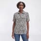Womens Emily Daniels Short Sleeve Jacquard Abstract Blouse - image 1