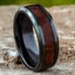 Mens Endless Affection™ 8mm Black Cobalt Rosewood Inlay Band - image 4