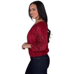 Petite Ruby Rd. English Countryside Floral Cutout Blouse