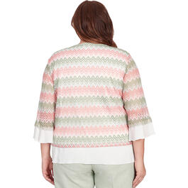 Plus Size Alfred Dunner English Garden Zigzag Texture Blouse