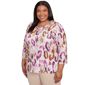Plus Size Alfred Dunner Urban Legend 3/4 Sleeve Leopard Blouse - image 3