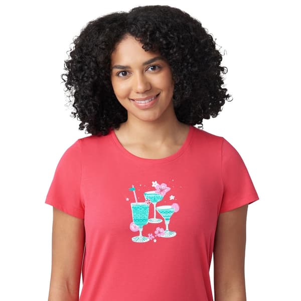 Womens HUE&#174; Drinks Tee & Capri Pajama Set