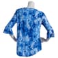 Petite Notations 3/4 Ruffle Sleeve Jacquard Keyhole Blouse - image 2