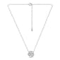 Designs by FMC Sterling Silver CZ Pave Rose Pendant Necklace - image 2
