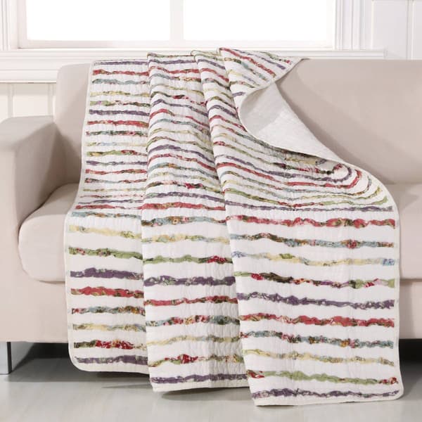 Greenland Home Fashions&#40;tm&#41; Bella Ruffle Reversible Quilted Throw - image 