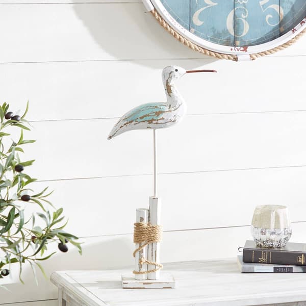9th & Pike&#174; Coastal Wood And Jute Seabird Sculpture