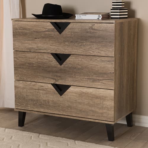 Baxton Studio Wales 3 Drawer Chest - image 