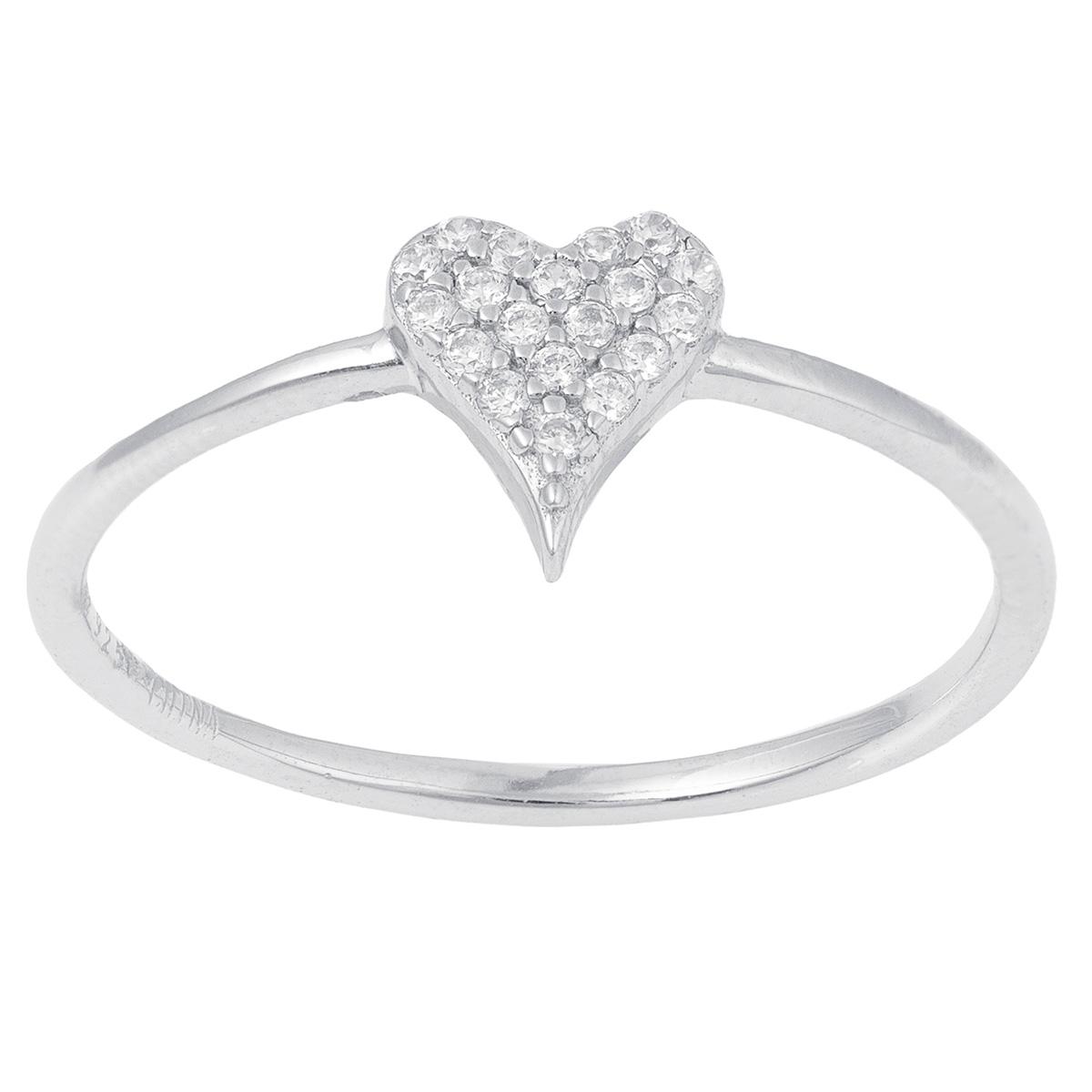 Athra Sterling Silver CZ Heart Ring