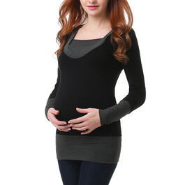 Womens Glow & Grow&#40;R&#41; Color Block Maternity Hooded Top