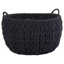 Large Black Braided Round Chunky Cotton Rope Basket