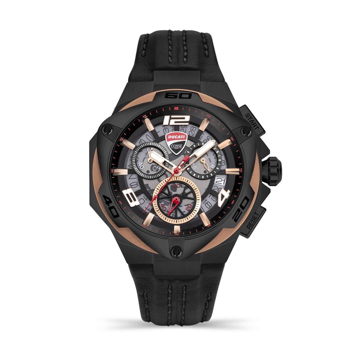 Mens Ducati Corse Motore Black Band/Black Dial...