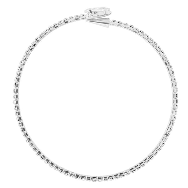 Athra Silver Plated Single Crystal Spear Coil Bracelet