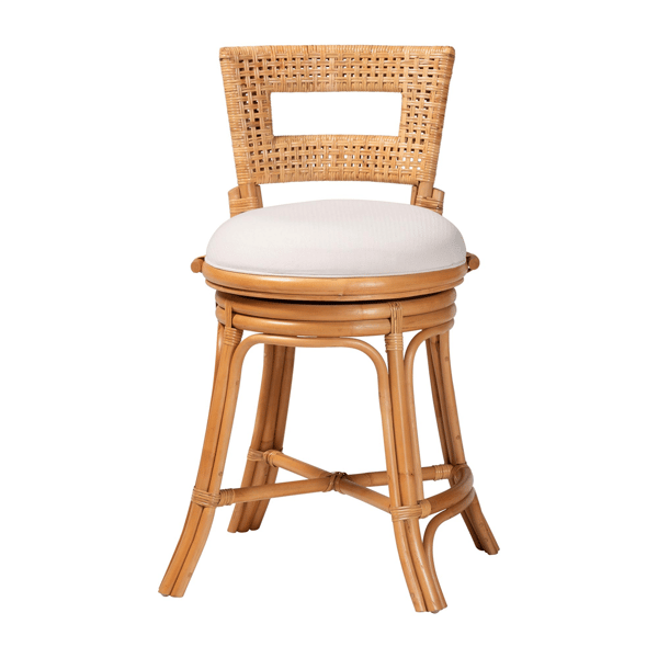 bali & pari Amina Handwoven Natural Rattan Counter Stool