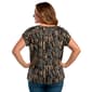 Plus Size Notations Tulip Sleeve Double Bar Neck Abstract Blouse - image 2
