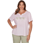 Plus Size Heart''s of Palm Bloom Service Printed Slub Top With Ba - image 1