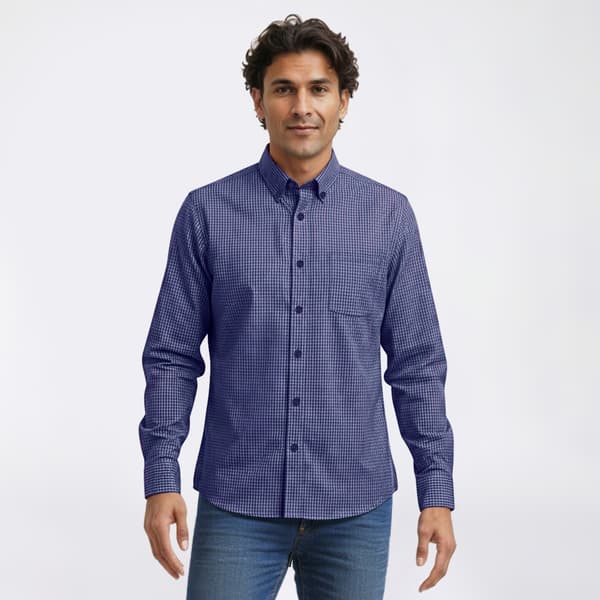 Mens Christian Aujard Regular Fit Stretch Check Dress Shirt - image 