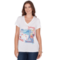 Petite Ruby Rd. Set Sail Embellished Postcard Graphic Tee - image 1