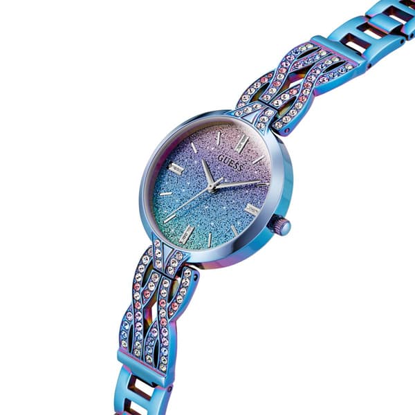 Womens Guess Watches® Blue Iridescent Analog Watch - GW0868L3