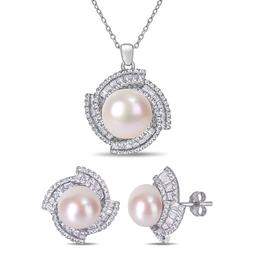 Gemstone Classics(tm)  3 3/4ctw. Cubic Zirconia Halo Necklace Set