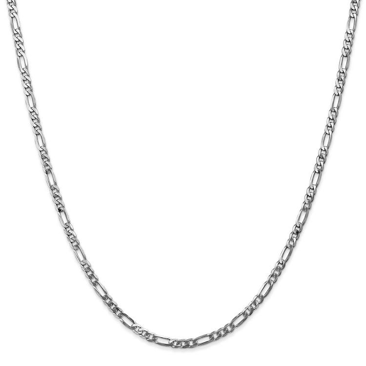 Gold Classics(tm) 3.0mm. 14k White Gold Flat Figaro Necklace