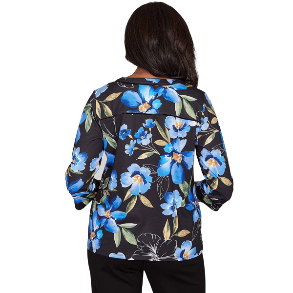 Petite Alfred Dunner Barcelona Watercolor Floral Blouse