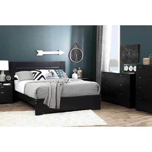 South Shore 6 Drawer Double Dresser-Black Onyx